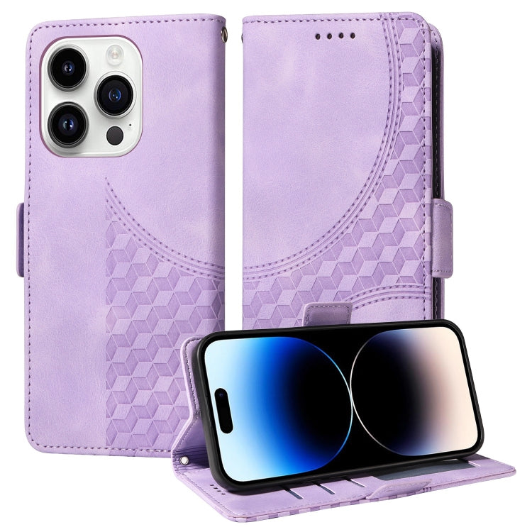 Embossed Rhombus Starry Leather Phone Case, For iPhone 14 Pro Max, For iPhone 13 Pro Max, For iPhone 13 Pro, For iPhone 13