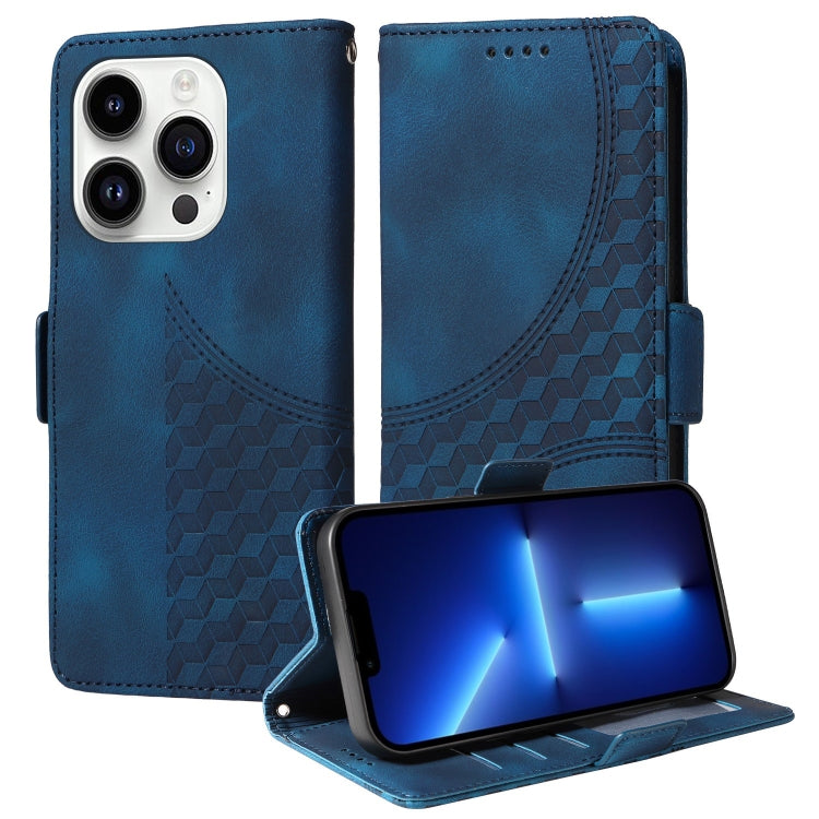 Embossed Rhombus Starry Leather Phone Case, For iPhone 14 Pro Max, For iPhone 13 Pro Max, For iPhone 13 Pro, For iPhone 13