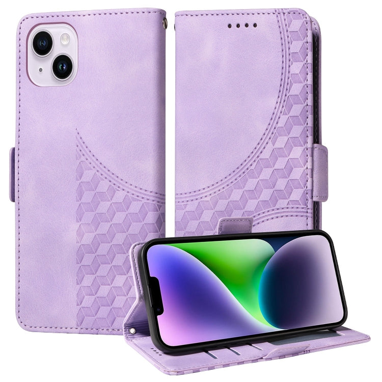 Embossed Rhombus Starry Leather Phone Case, For iPhone 14 Pro Max, For iPhone 13 Pro Max, For iPhone 13 Pro, For iPhone 13
