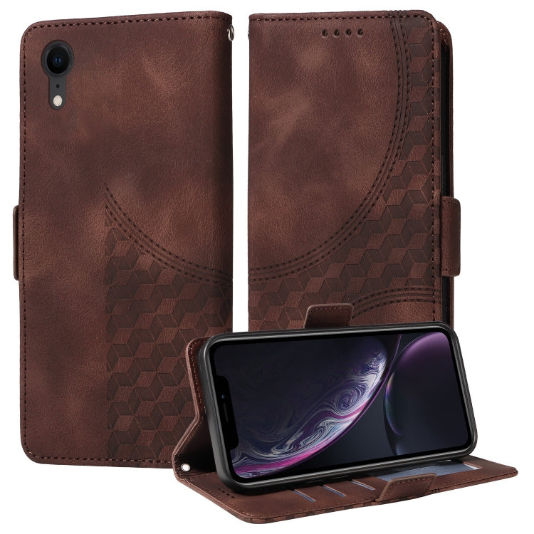 Embossed Rhombus Starry Leather Phone Case, For iPhone XR, For iPhone XS Max, For iPhone 7 Plus / 8 Plus