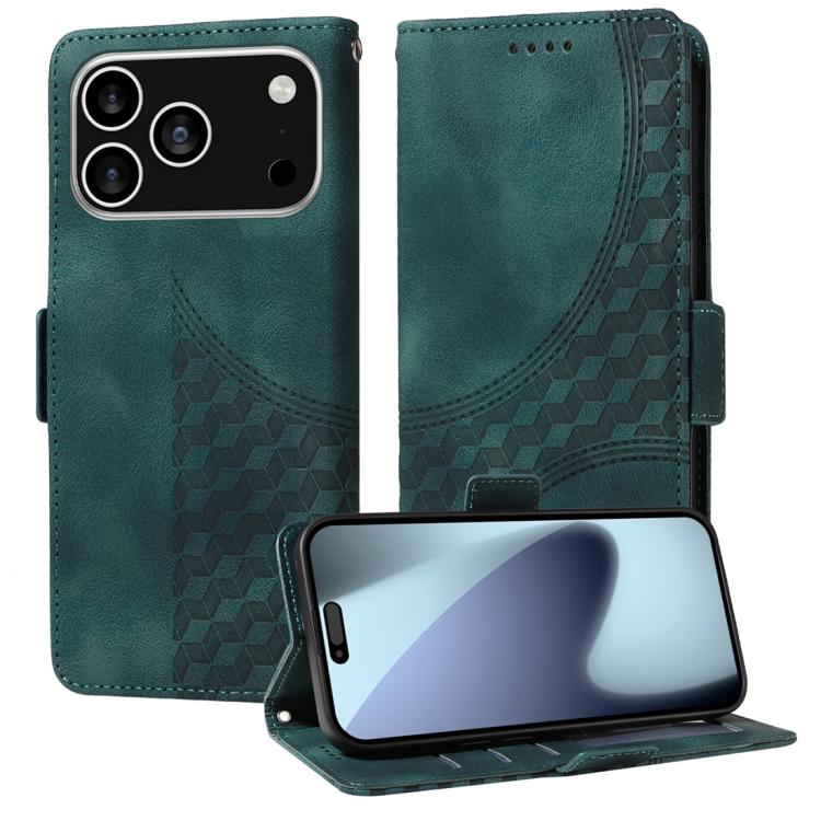 Embossed Rhombus Starry Leather Phone Case, For iPhone 17 Pro Max, For iPhone 17 Pro, For iPhone 17, For iPhone 17 Air