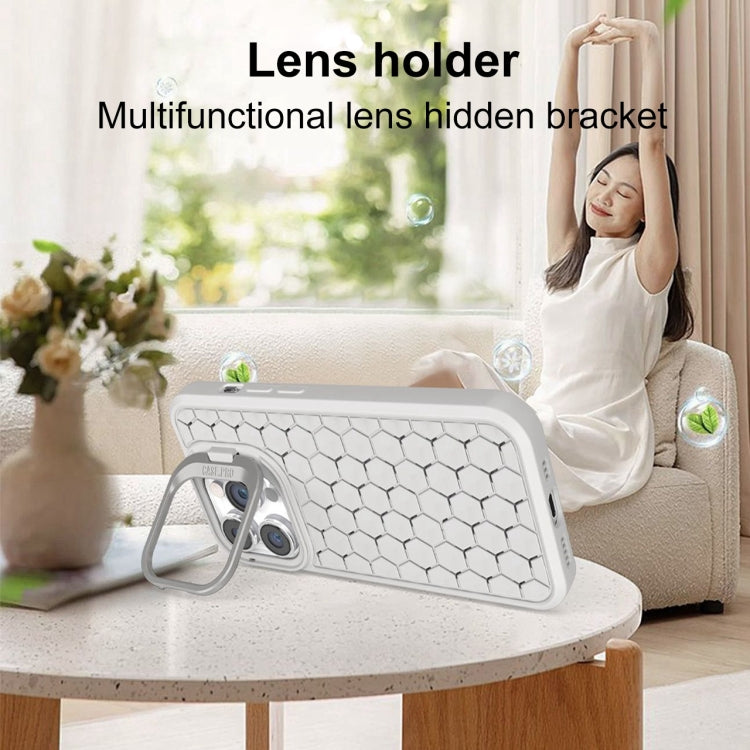 Honeycomb Radiating Lens Holder Magsafe Phone Case, For iPhone 16 Pro Max, For iPhone 16 Pro, For iPhone 16 Plus, For iPhone 16