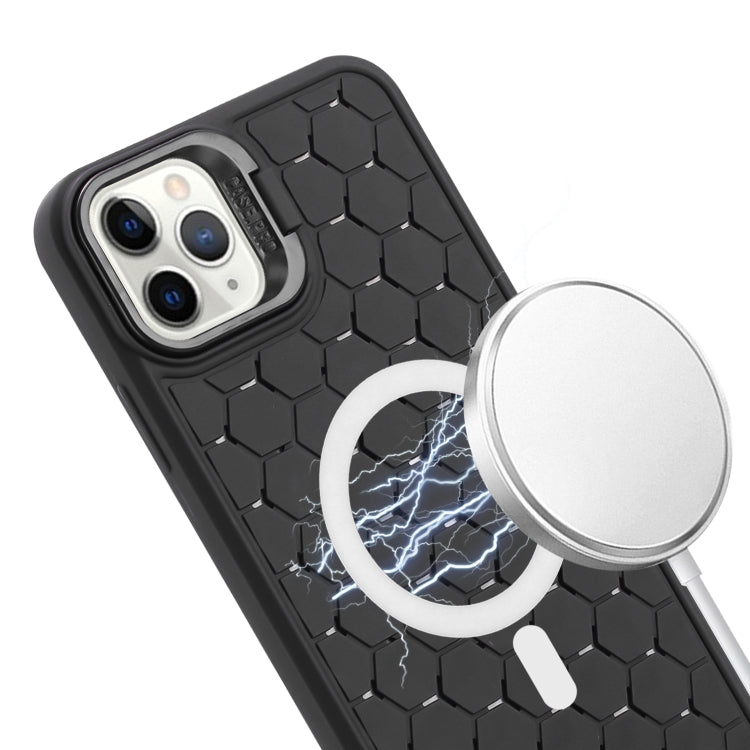 Honeycomb Radiating Lens Holder Magsafe Phone Case with Lanyard