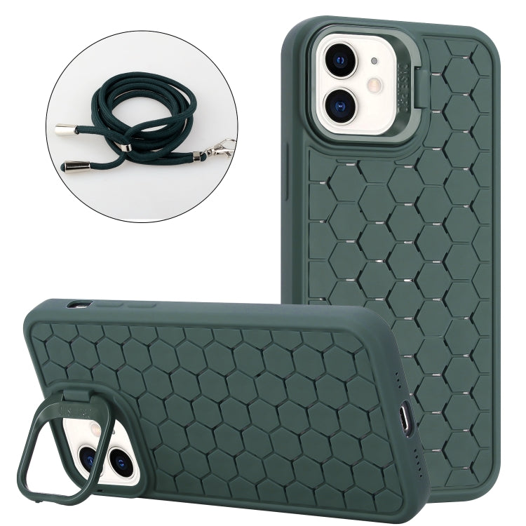 Honeycomb Radiating Lens Holder Magsafe Phone Case with Lanyard, For iPhone 13 Pro Max, For iPhone 13 Pro, For iPhone 13, For iPhone 12