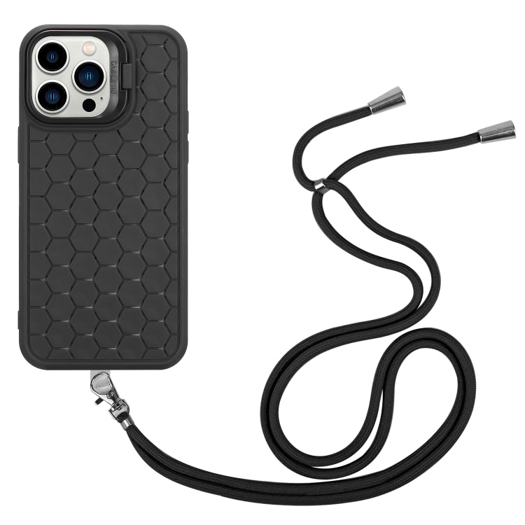 Honeycomb Radiating Lens Holder Magsafe Phone Case with Lanyard, For iPhone 12 Pro Max, For iPhone 12 Pro, For iPhone 11 Pro Max, For iPhone 11