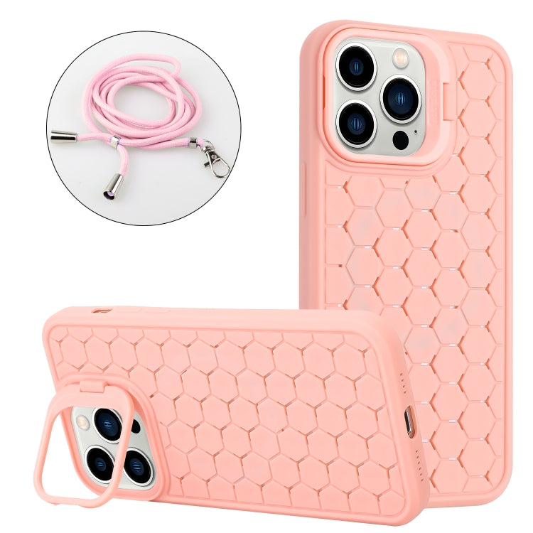Honeycomb Radiating Lens Holder Magsafe Phone Case with Lanyard, For iPhone 12 Pro Max, For iPhone 12 Pro, For iPhone 11 Pro Max, For iPhone 11