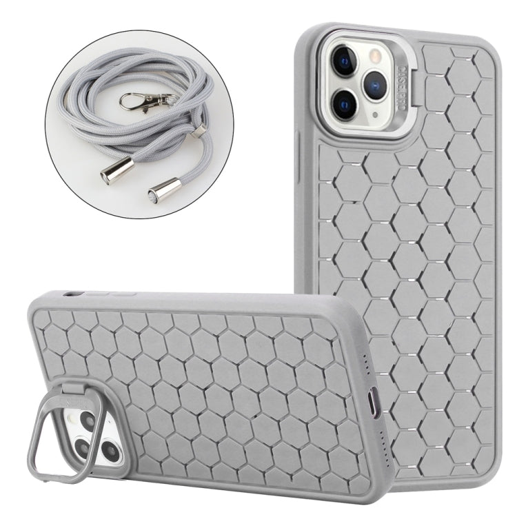 Honeycomb Radiating Lens Holder Magsafe Phone Case with Lanyard, For iPhone 16 Pro Max, For iPhone 16 Pro, For iPhone 16 Plus, For iPhone 16