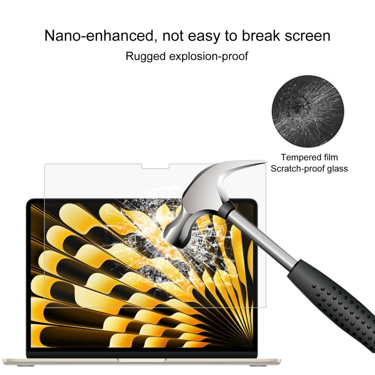 0.26mm 9H Surface Hardness Explosion-proof Tempered Glass Film, For Macbook Air 13.6 2023/2024/2025, For Macbook Air 15.3 2023/2024/2025