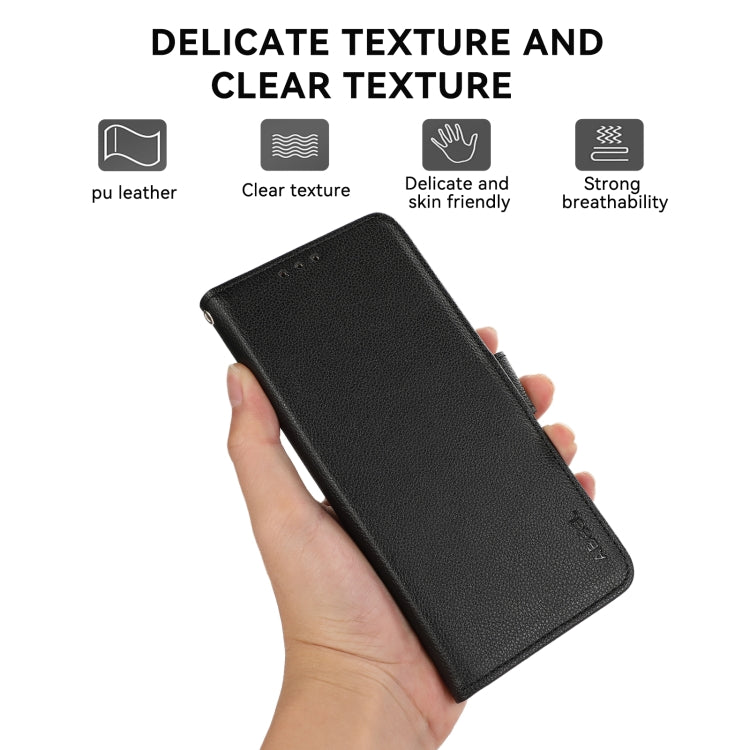 ABEEL Side-Magnetic Litchi Pattern Leather RFID Phone Case