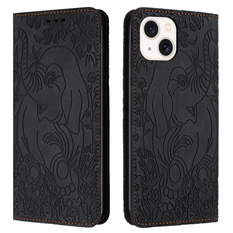 Retro Elephant Embossed Leather Phone Case, For iPhone 15 Plus, For iPhone 15, For iPhone 14 Plus, For iPhone 14, For iPhone 14 Pro, For iPhone 14 Pro Max