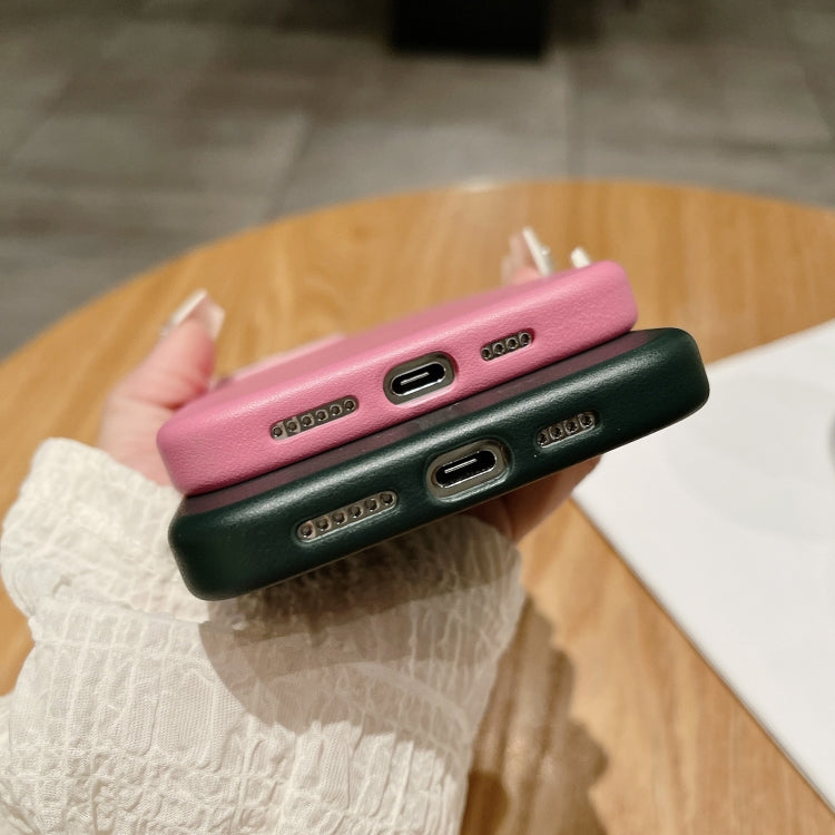 Pure Color Leather Magsafe Magnetic Phone Case, For iPhone 15 Plus, For iPhone 15, For iPhone 14 Plus