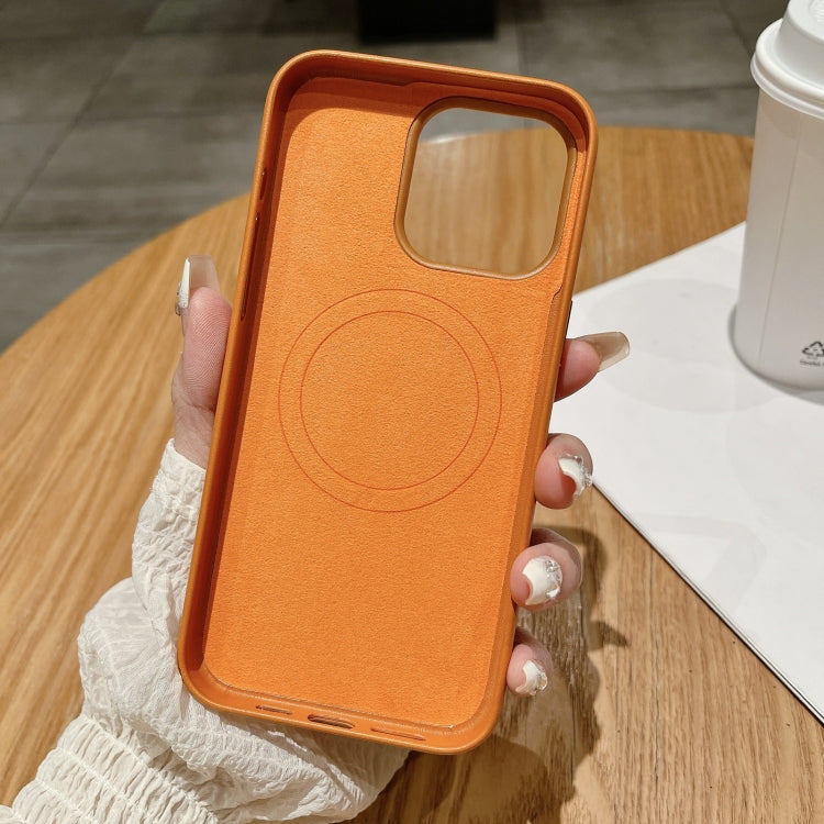 Pure Color Leather Magsafe Magnetic Phone Case, For iPhone 15 Plus, For iPhone 15, For iPhone 14 Plus