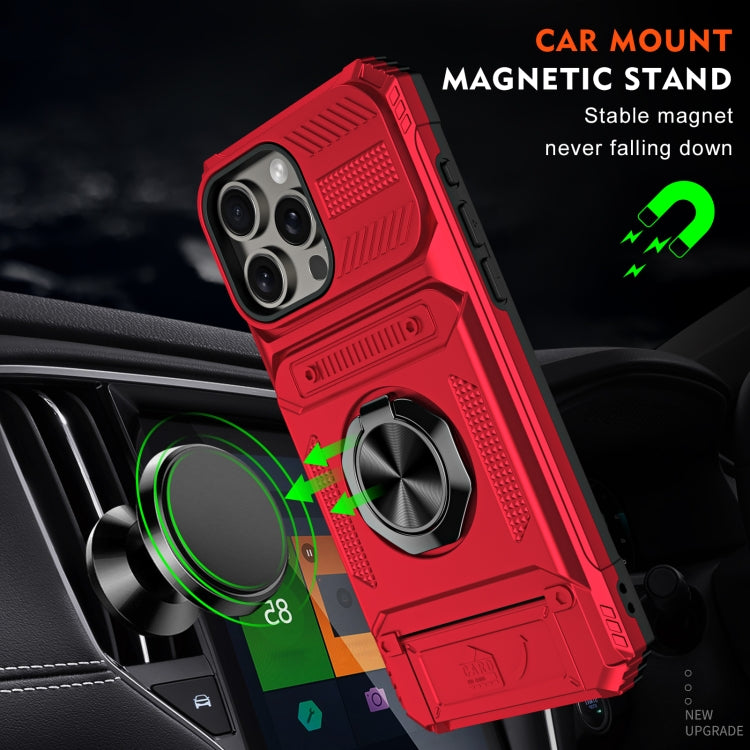 TPU+PC Shockproof Card Phone Case with Metal Ring Holder, For iPhone 15 Pro Max, For iPhone 15 Pro, For iPhone 15, For iPhone 14 Pro
