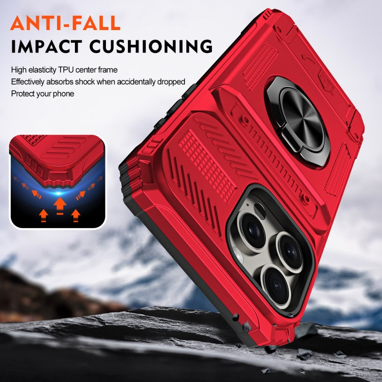 TPU+PC Shockproof Card Phone Case with Metal Ring Holder, For iPhone 15 Pro Max, For iPhone 15 Pro, For iPhone 15, For iPhone 14 Pro