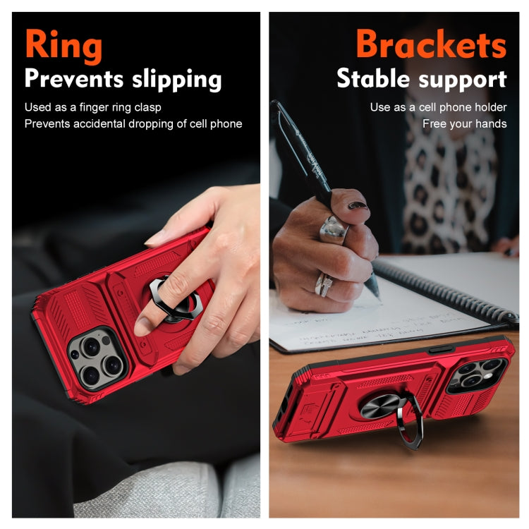 TPU+PC Shockproof Card Phone Case with Metal Ring Holder, For iPhone 15 Pro Max, For iPhone 15 Pro, For iPhone 15, For iPhone 14 Pro