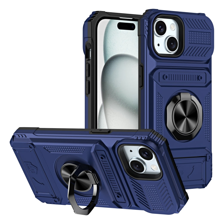 TPU+PC Shockproof Card Phone Case with Metal Ring Holder, For iPhone 15 Pro Max, For iPhone 15 Pro, For iPhone 15, For iPhone 14 Pro