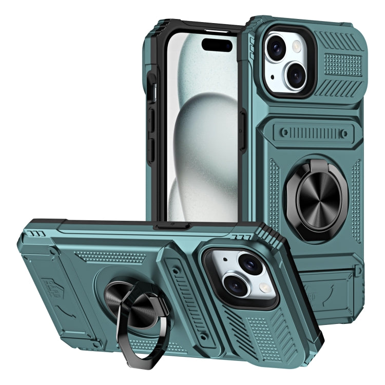 TPU+PC Shockproof Card Phone Case with Metal Ring Holder, For iPhone 15 Pro Max, For iPhone 15 Pro, For iPhone 15, For iPhone 14 Pro