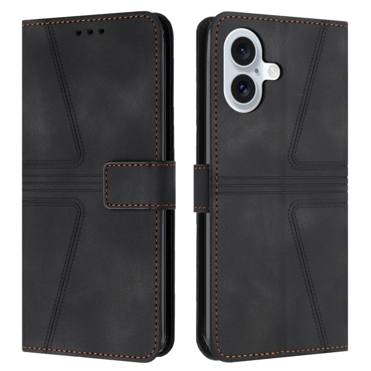 Triangle Solid Color Leather Phone Case, For iPhone 16e, For iPhone 16 Pro Max, For iPhone 16 Pro, For iPhone 16 Plus, For iPhone 16, For iPhone 15 Pro Max