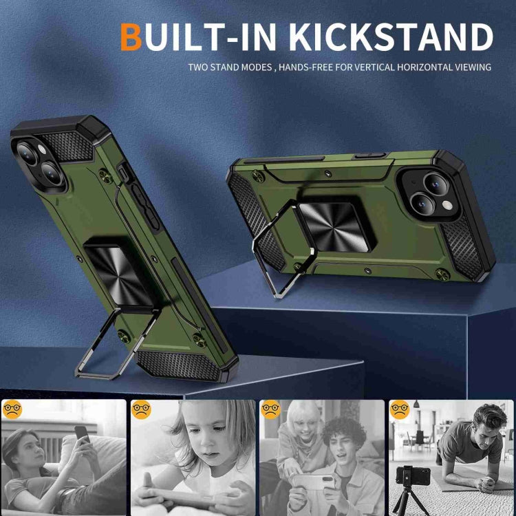 Shockproof Metal Holder Phone Case, For iPhone 15 Plus, For iPhone 15, For iPhone 14 Plus