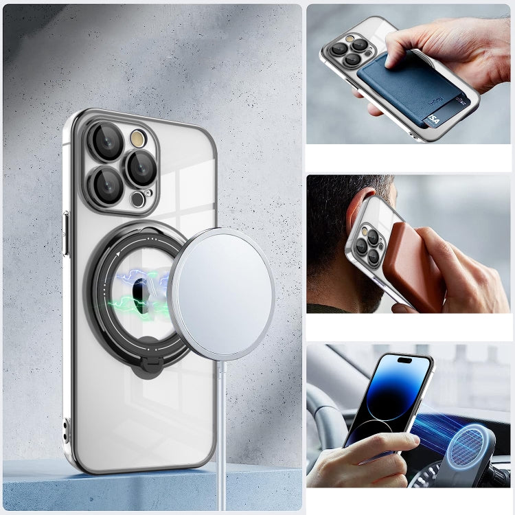 Electroplating MagSafe 360 Degree Rotation Holder Shockproof Phone Case