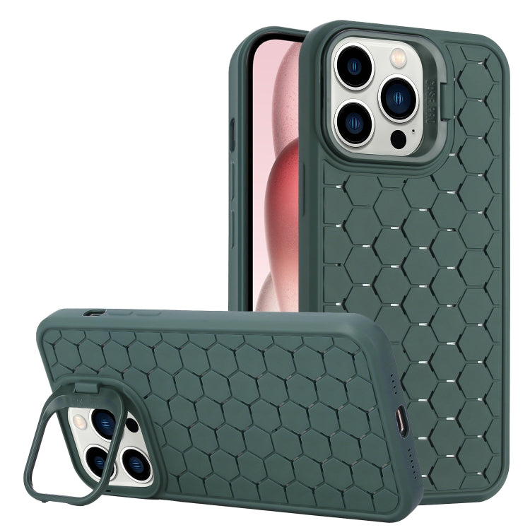 Honeycomb Radiating Lens Holder TPU Phone Case, For iPhone 15 Pro Max, For iPhone 15 Pro, For iPhone 15 Plus, For iPhone 15
