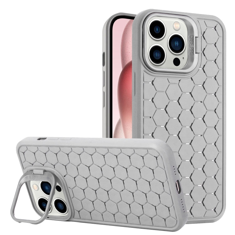 Honeycomb Radiating Lens Holder TPU Phone Case, For iPhone 15 Pro Max, For iPhone 15 Pro, For iPhone 15 Plus, For iPhone 15