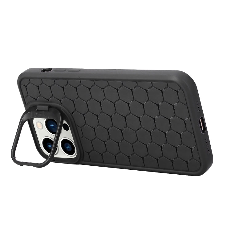 Honeycomb Radiating Holder TPU Phone Case with Lanyard, For iPhone 16 Pro Max, For iPhone 16 Pro, For iPhone 16 Plus, For iPhone 16