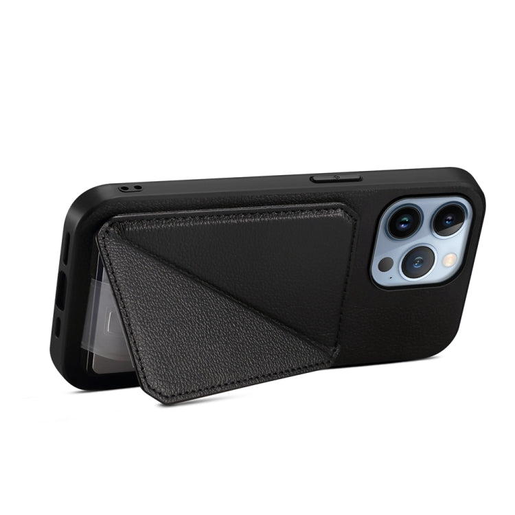 D04 Calf Texture Dual Card Slot Holder Phone Case, For iPhone 13 Pro, For iPhone 13, For iPhone 12, For iPhone 12 Pro Max, For iPhone 12 Pro, For iPhone 11 Pro Max