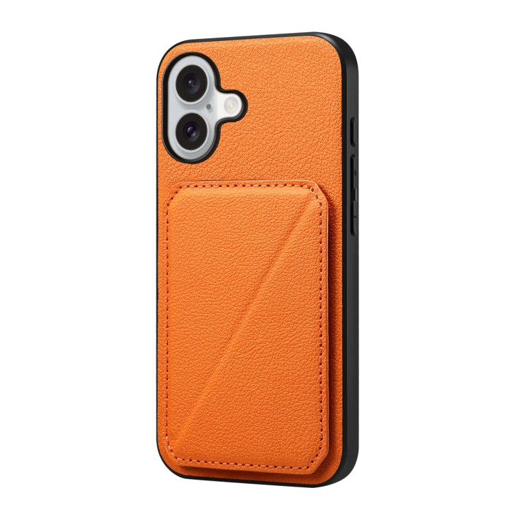 D04 Calf Texture Dual Card Slot Holder Phone Case, For iPhone 16 Pro, For iPhone 16 Plus, For iPhone 16, For iPhone 15 Pro Max, For iPhone 15 Pro, For iPhone 15 Plus