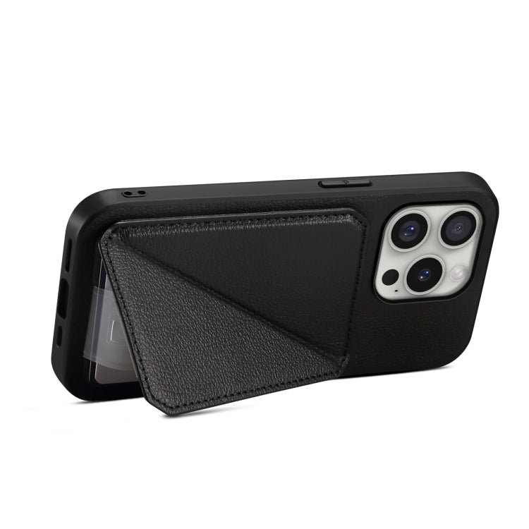 D04 Calf Texture Dual Card Slot Holder Phone Case, For iPhone 16 Pro, For iPhone 16 Plus, For iPhone 16, For iPhone 15 Pro Max, For iPhone 15 Pro, For iPhone 15 Plus