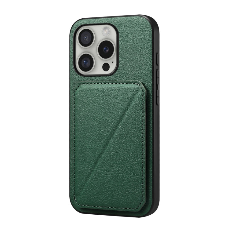 D04 Calf Texture Dual Card Slot Holder Phone Case, For iPhone 16 Pro, For iPhone 16 Plus, For iPhone 16, For iPhone 15 Pro Max, For iPhone 15 Pro, For iPhone 15 Plus
