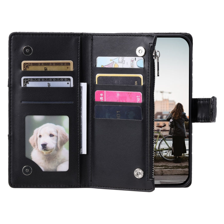 Glitter Lattice Zipper Wallet Leather Phone Case, For iPhone 15, For iPhone 14 Plus, For iPhone 14, For iPhone 14 Pro, For iPhone 14 Pro Max, For iPhone 7 / 8 / SE 2022