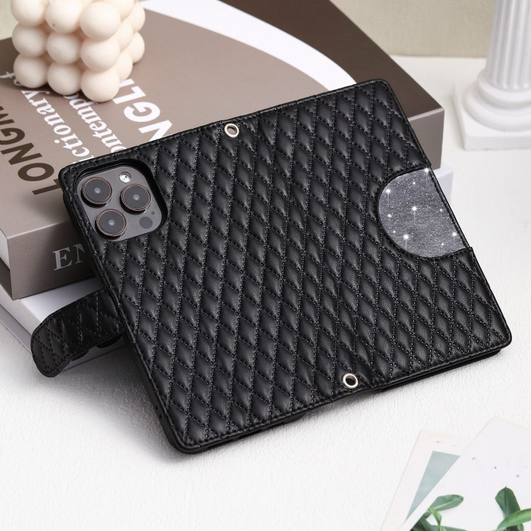 Glitter Lattice Zipper Wallet Leather Phone Case, For iPhone 13 Pro Max, For iPhone 13 Pro, For iPhone 13, For iPhone 12 / 12 Pro, For iPhone 12 Pro Max, For iPhone 11 Pro Max