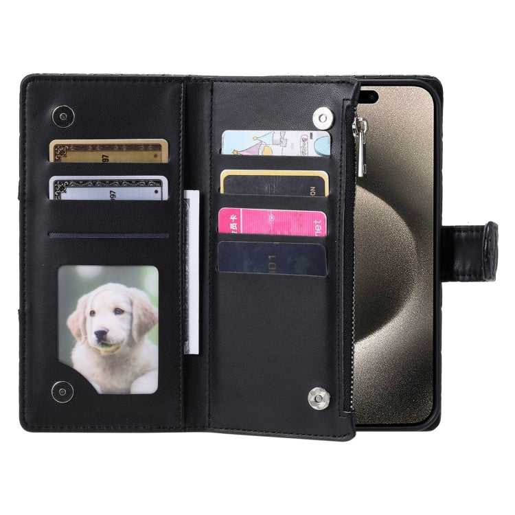 Glitter Lattice Zipper Wallet Leather Phone Case, For iPhone 13 Pro Max, For iPhone 13 Pro, For iPhone 13, For iPhone 12 / 12 Pro, For iPhone 12 Pro Max, For iPhone 11 Pro Max