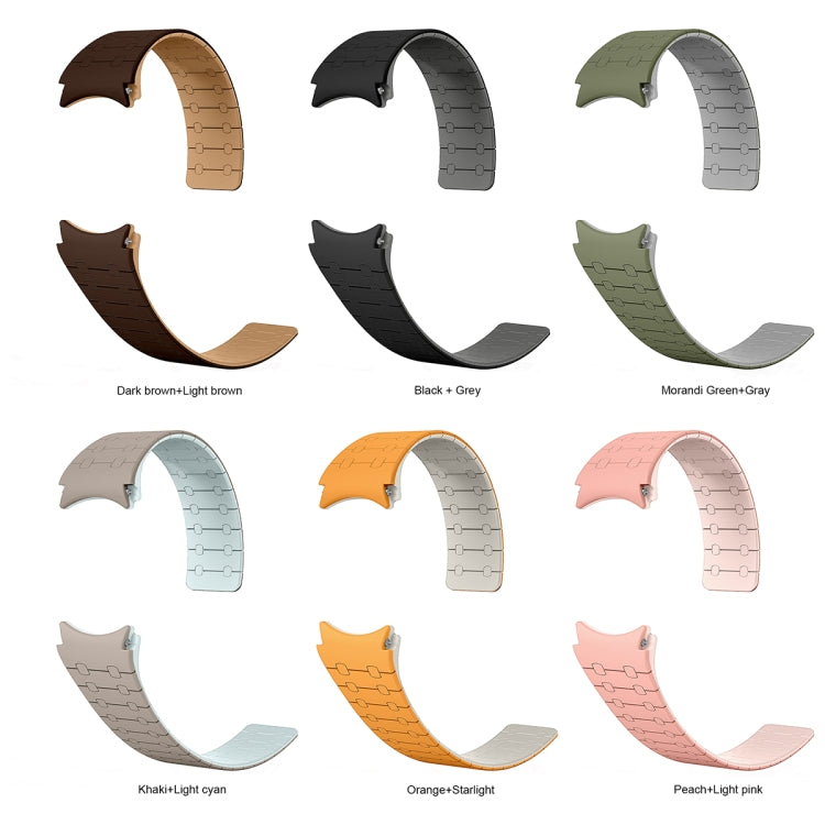Two Color Loop Magnetic Silicone Watch Band, For Samsung Galaxy Watch 6 / 5 / 4