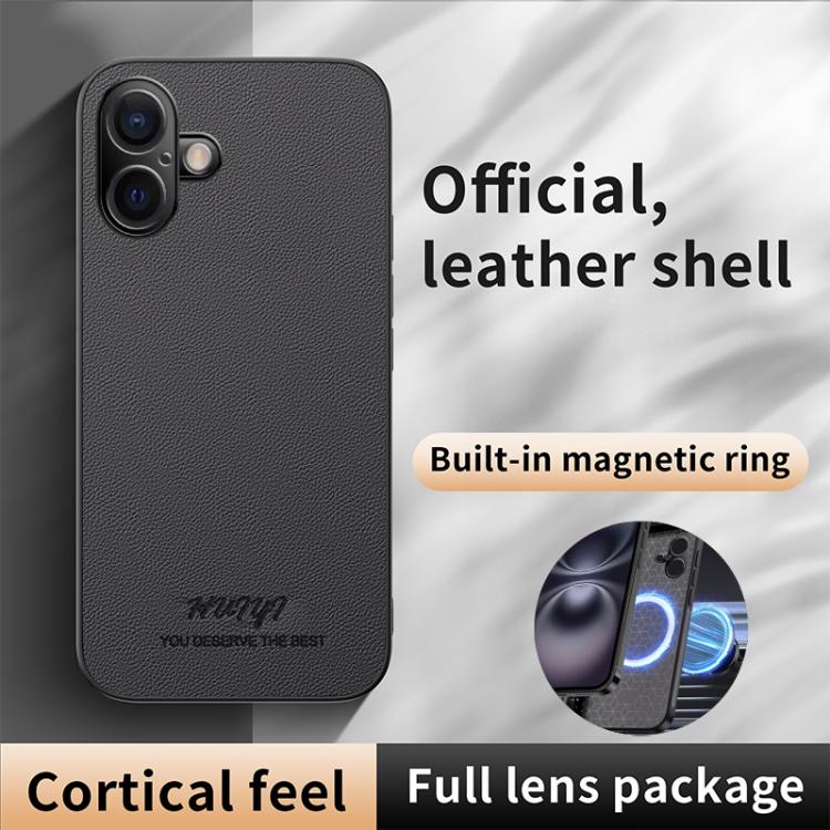 HUIYI Leather Magnetic Phone Case, For iPhone 16, For iPhone 15 Pro Max, For iPhone 15 Pro, For iPhone 15 Plus