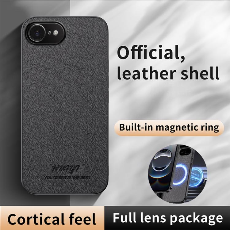HUIYI Leather Magnetic Phone Case, For iPhone 16e, For iPhone 16 Pro Max, For iPhone 16 Pro, For iPhone 16 Plus