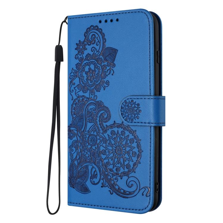 Datura Flower Embossed Flip Leather Phone Case, For iPhone 17 Air, iPhone 16e, For iPhone 16 Pro Max