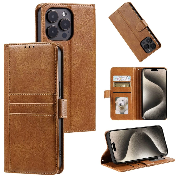 Simple 6-Card Wallet Leather Phone Case, For iPhone 15 Pro Max, For iPhone 15 Pro, For iPhone 15 Plus