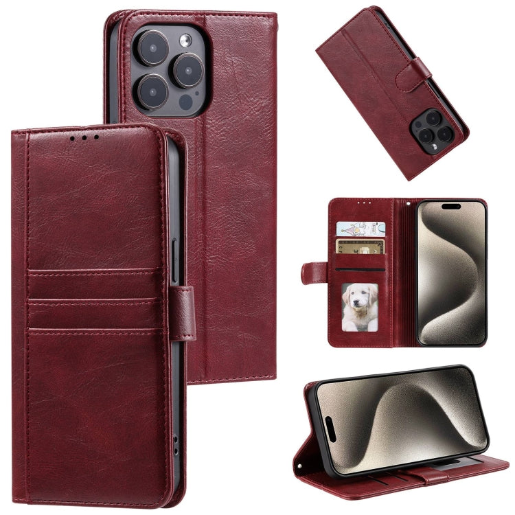 Simple 6-Card Wallet Leather Phone Case, For iPhone 15 Pro Max, For iPhone 15 Pro, For iPhone 15 Plus