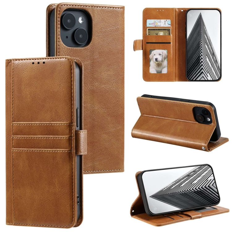 Simple 6-Card Wallet Leather Phone Case, For iPhone 15, For iPhone 14 Plus, For iPhone 14