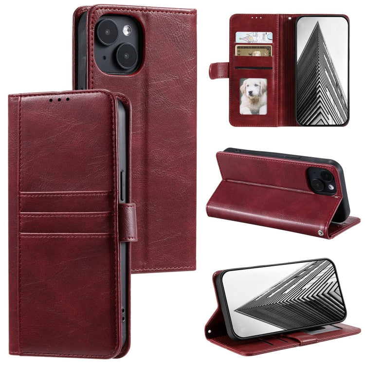 Simple 6-Card Wallet Leather Phone Case, For iPhone 15, For iPhone 14 Plus, For iPhone 14