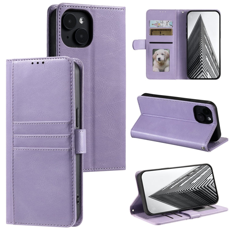 Simple 6-Card Wallet Leather Phone Case, For iPhone 15, For iPhone 14 Plus, For iPhone 14