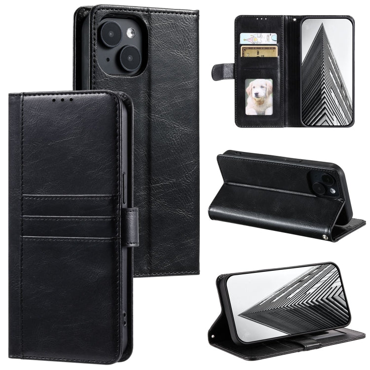 Simple 6-Card Wallet Leather Phone Case, For iPhone 15, For iPhone 14 Plus, For iPhone 14