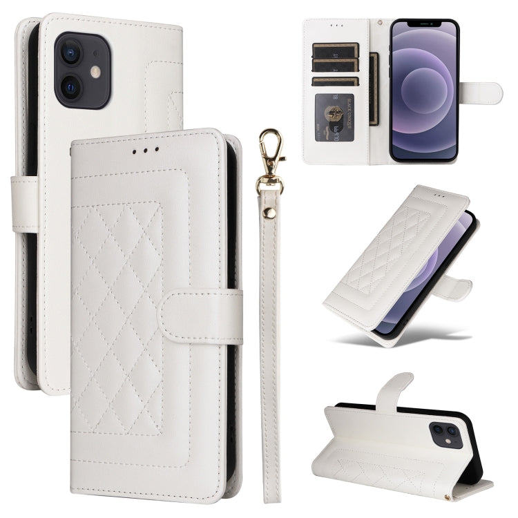 Diamond Lattice Leather Flip Phone Case, For iPhone 13, For iPhone 12 / 12 Pro, For iPhone 12 Pro Max