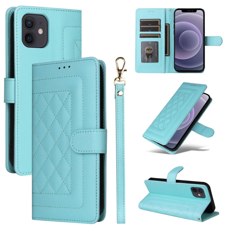 Diamond Lattice Leather Flip Phone Case, For iPhone 13, For iPhone 12 / 12 Pro, For iPhone 12 Pro Max