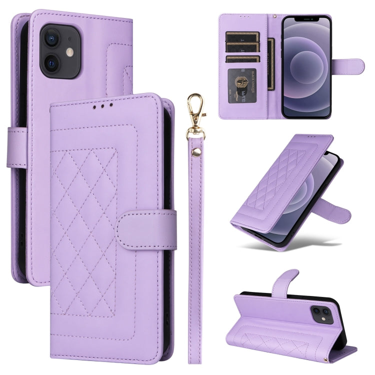 Diamond Lattice Leather Flip Phone Case, For iPhone 13, For iPhone 12 / 12 Pro, For iPhone 12 Pro Max