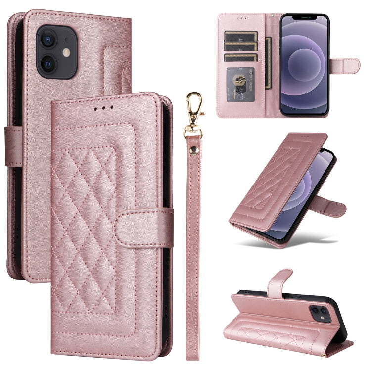 Diamond Lattice Leather Flip Phone Case, For iPhone 13, For iPhone 12 / 12 Pro, For iPhone 12 Pro Max