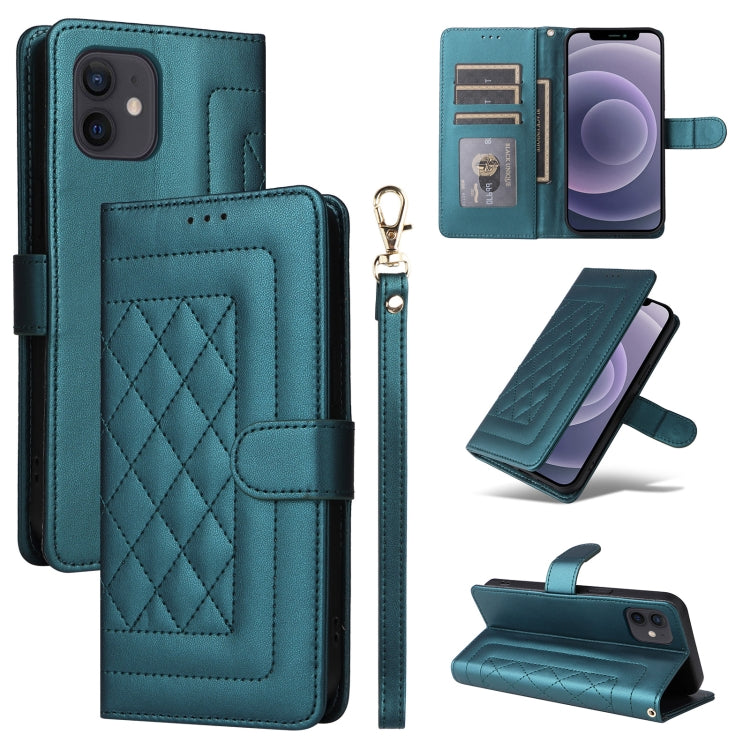 Diamond Lattice Leather Flip Phone Case, For iPhone 13, For iPhone 12 / 12 Pro, For iPhone 12 Pro Max