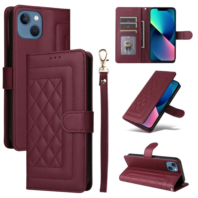 Diamond Lattice Leather Flip Phone Case, For iPhone 13, For iPhone 12 / 12 Pro, For iPhone 12 Pro Max